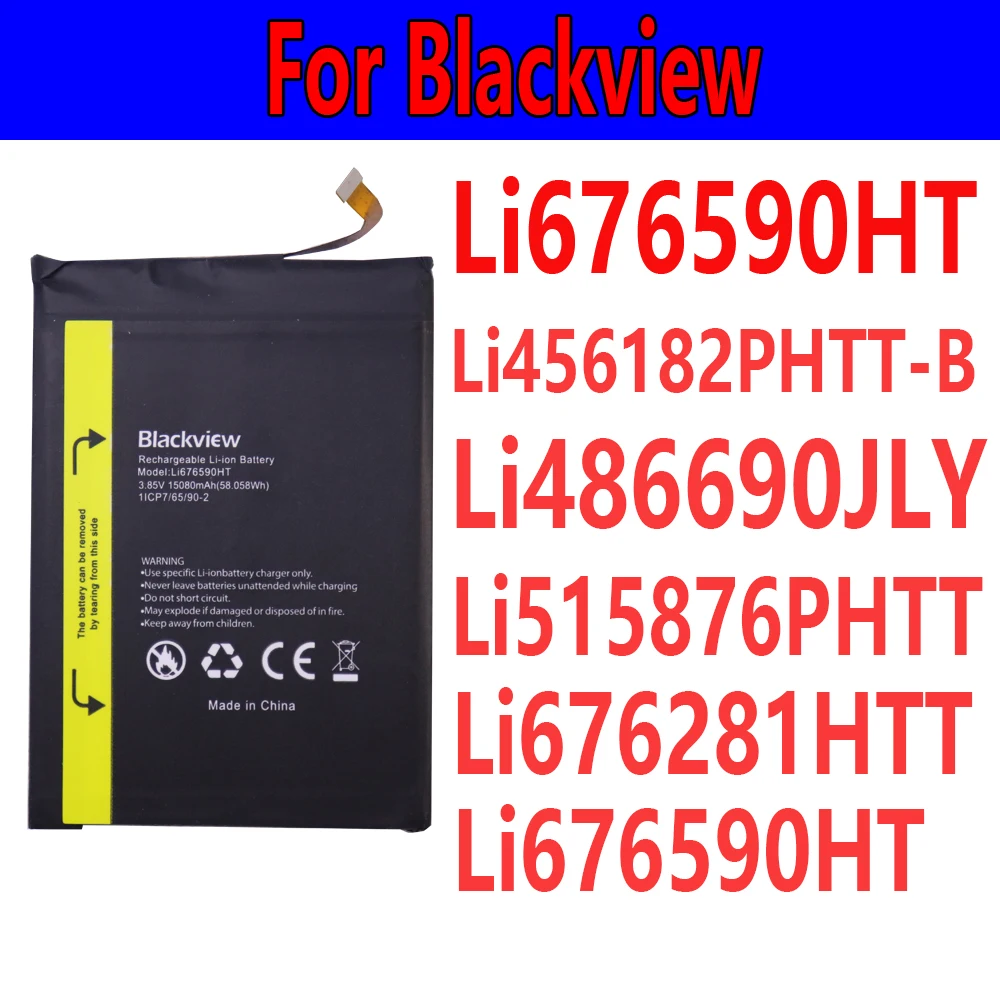 Batteria per Blackview BV8800 BL8800 Pro A85 BV6600 BV7200 BV9300 Li676590H Batterie Fast DT Li456182PHTT-B Li486690JLY
