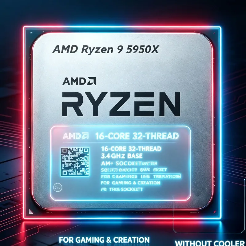 Processore Desktop AMD Ryzen 9 5950X R9 5950X Nuovo 16-Core 32 Thread 3.4GHz Socket AM4 105W Senza Dissipatore