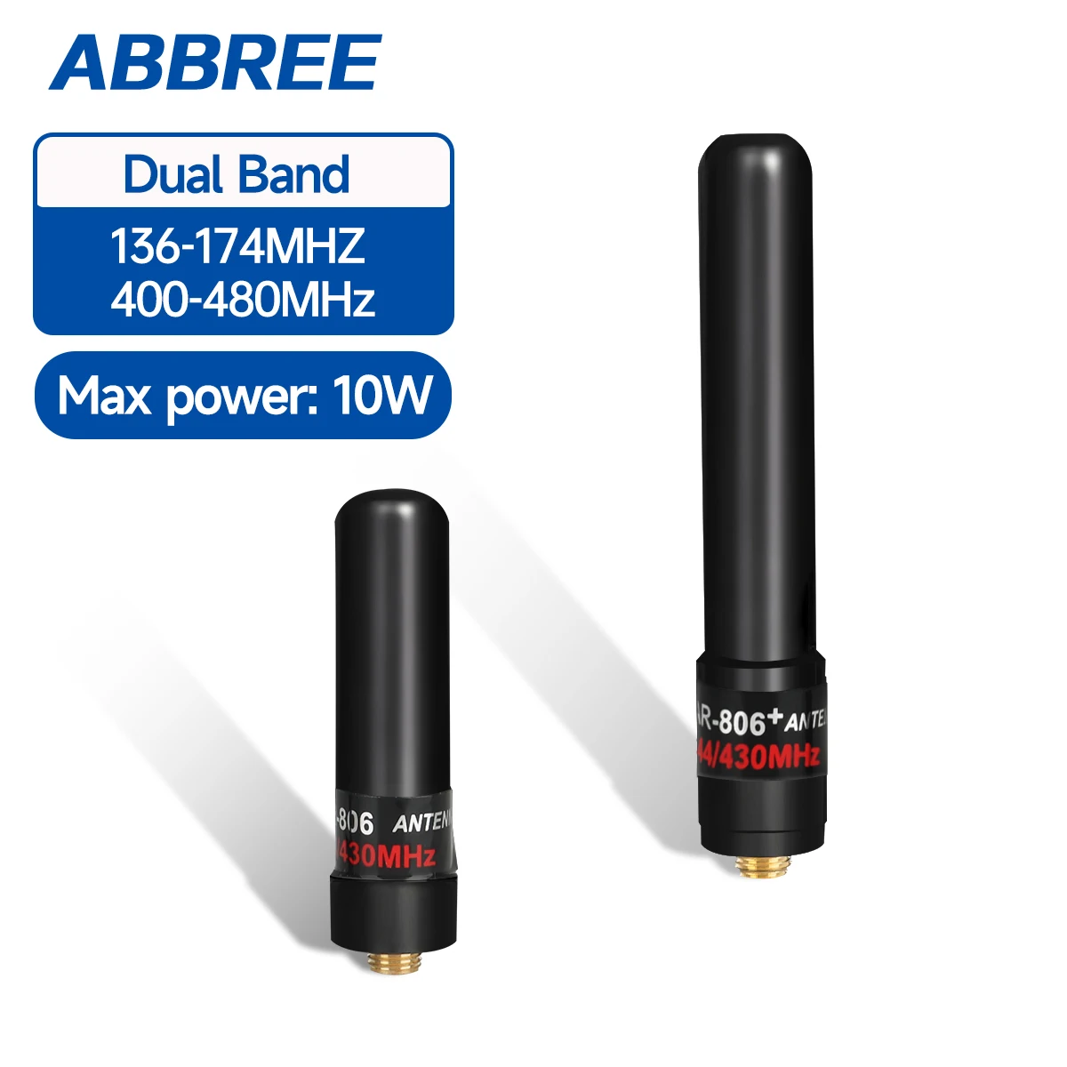 ABBREE AR-806 + Mini Antenna Dual Band SMA-Femmina VHF UHF 10W ad alto guadagno per Baofeng UV-5R MINI UV-21 PRO UV-32 888S Radio bidirezionale