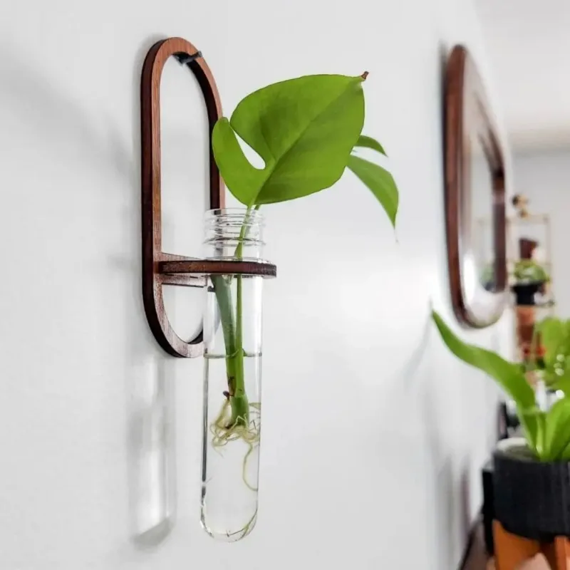 Mensola in Legno per Piante Idroponiche, Decorazione da Parete per la Casa, Portavasi da Parete in Legno, Scaffale per Composizioni Floreali, Supporti per Piante