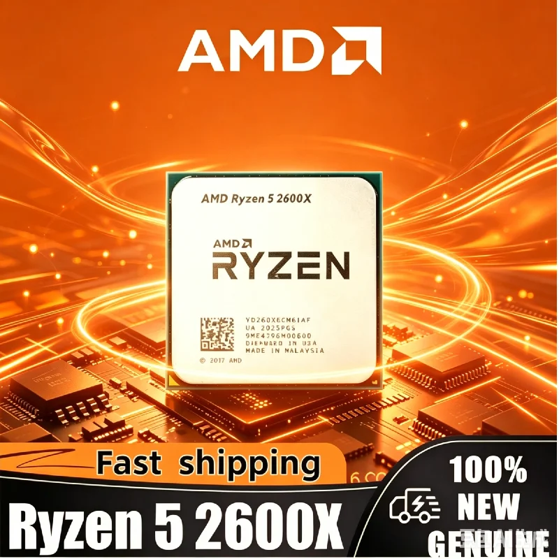 Processore Desktop AMD Ryzen 5 2600X, Chip Gaming AM4 a Sei Core e Dodici Thread, 3.6GHz, 95W, Nuovo e Originale, Disponibile