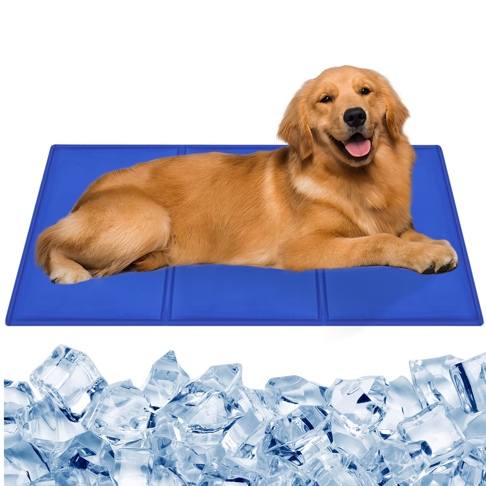CIOXSOIO Tappetino Refrigerante Cane 90 x 50cm, Tappeto Refrigerante per Cani in Gel Non Tossico, Sistema di Auto Raffreddamento, Tappetini Rinfrescanti per Cani e Gatti in Estate