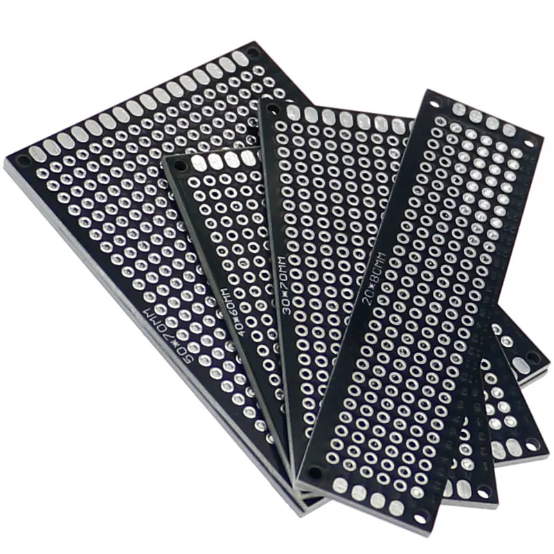 20 pz/lotto PCB Prototipo Bordo Circuito Protoboard Universale Stripboard Prototipazione Veroboard 2X8 3X7 4X6 5X7 5 Pz Ogni Mix Nero