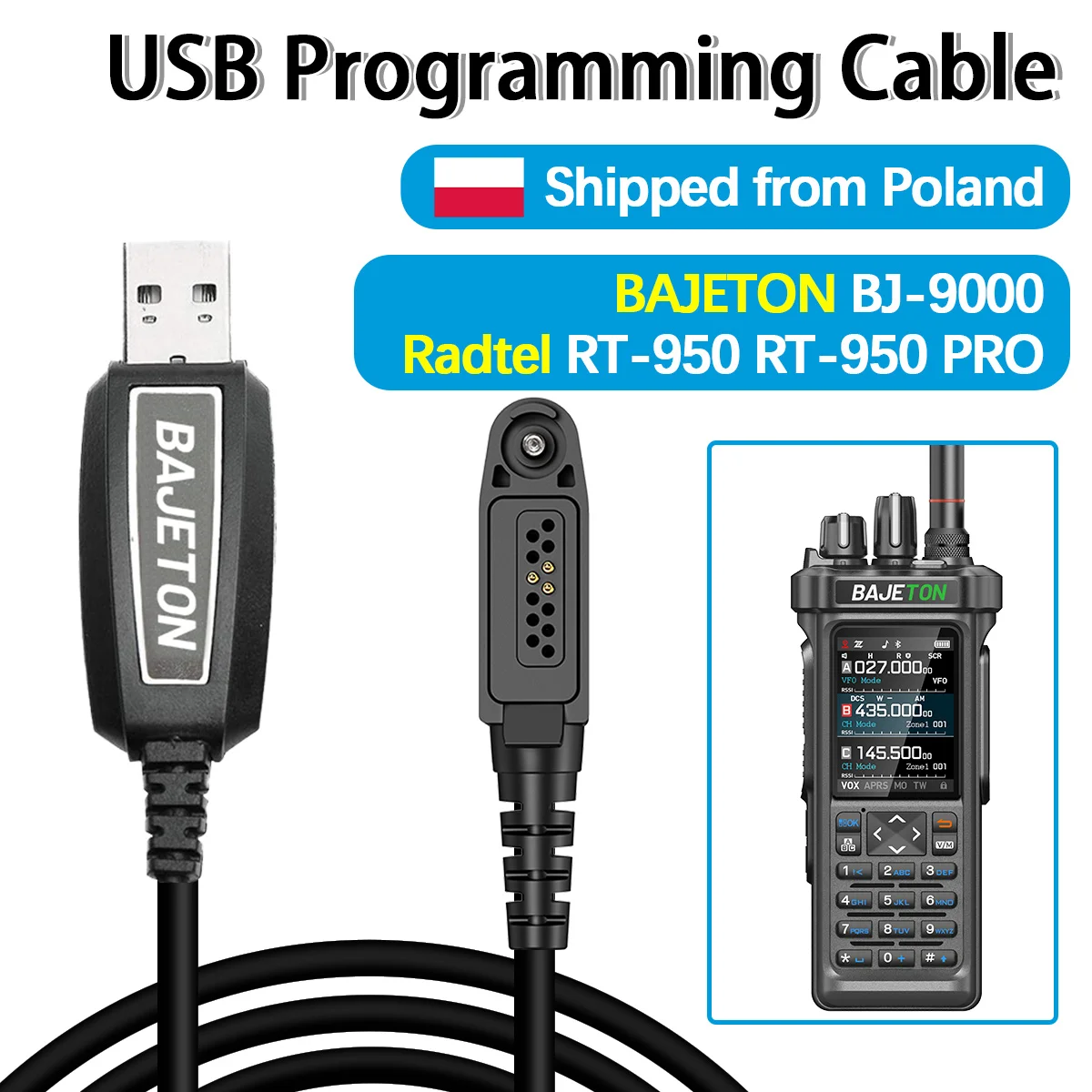 Cavo di programmazione USB BAJETON per walkie-talkie Bajeton Radio BJ-9000 Radtel RT-950 RT-950PRO