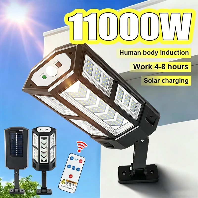 Lampada Solare LED Super Luminosa da Esterno con Sensore di Movimento, 3 Modalità, Risparmio Energetico, Impermeabile IP65, Lanterna Solare da Giardino e Parete