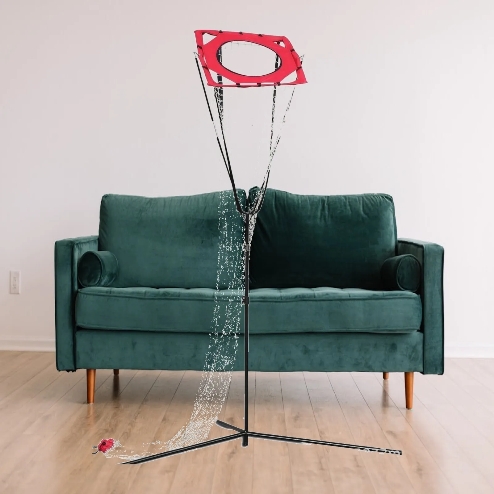Rete da Pallavolo per Allenamento Indoor con Rete di Recupero, Rete da Pratica Portatile di Precisione per Allenatori, Palestre, Cortili