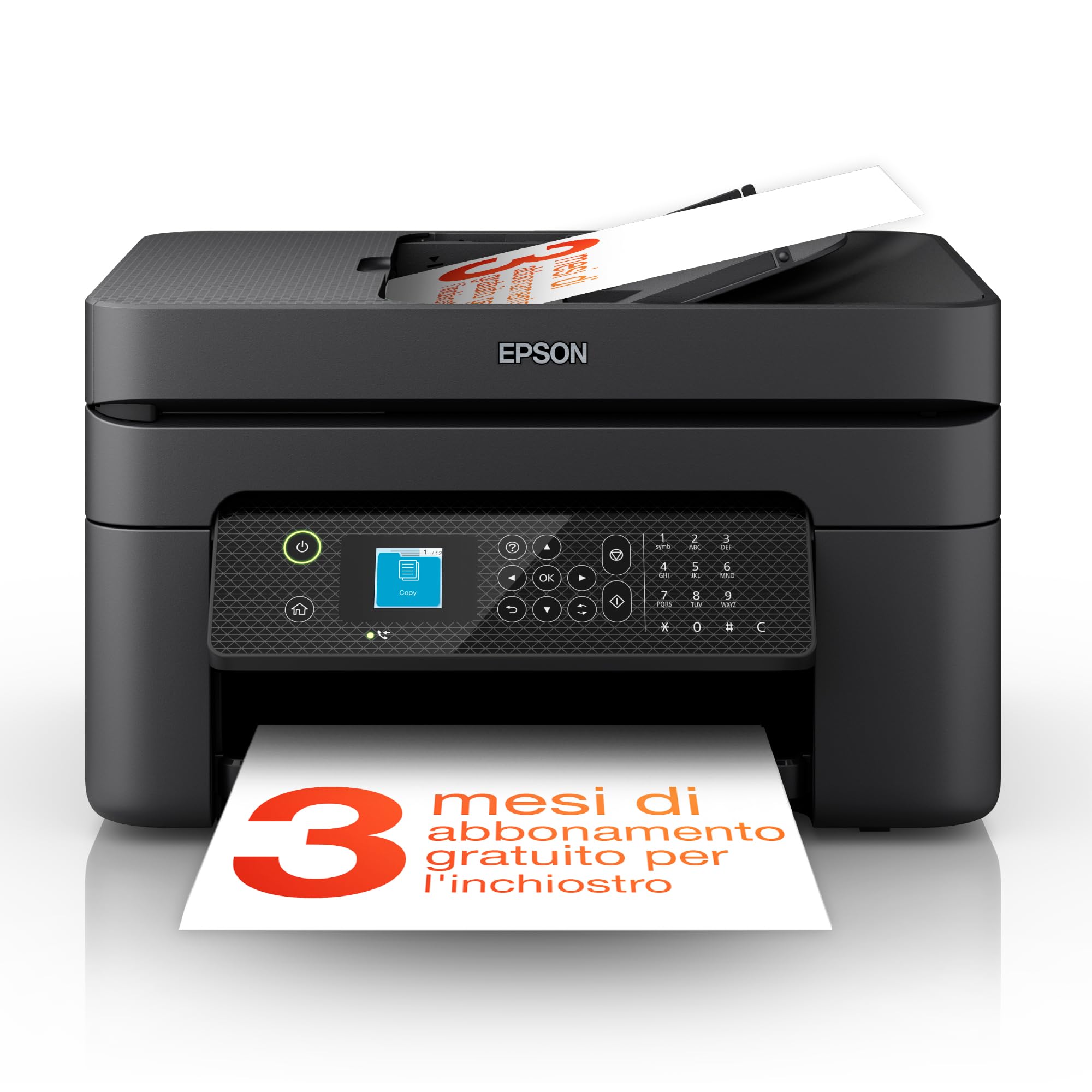 Epson Workforce WF-2930DWF Stampante Multifunzione A4 a getto d'inchiostro (Stampa Fronte Retro, Scansione, Copia, Fax) Display LCD 3.7cm, ADF, WiFi, Ethernet, Stampa da mobile e…