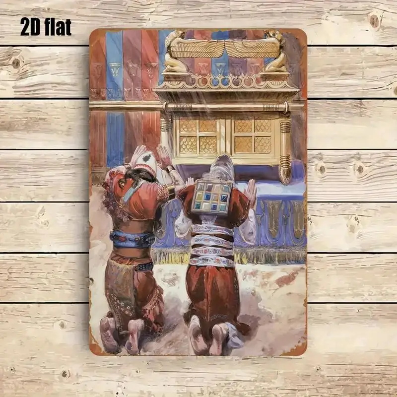 CIFBUY Decorazione da parete in metallo con scena biblica rustica, decorazione in lega resistente alle intemperie per la casa, la cucina, il bistrot, il pub