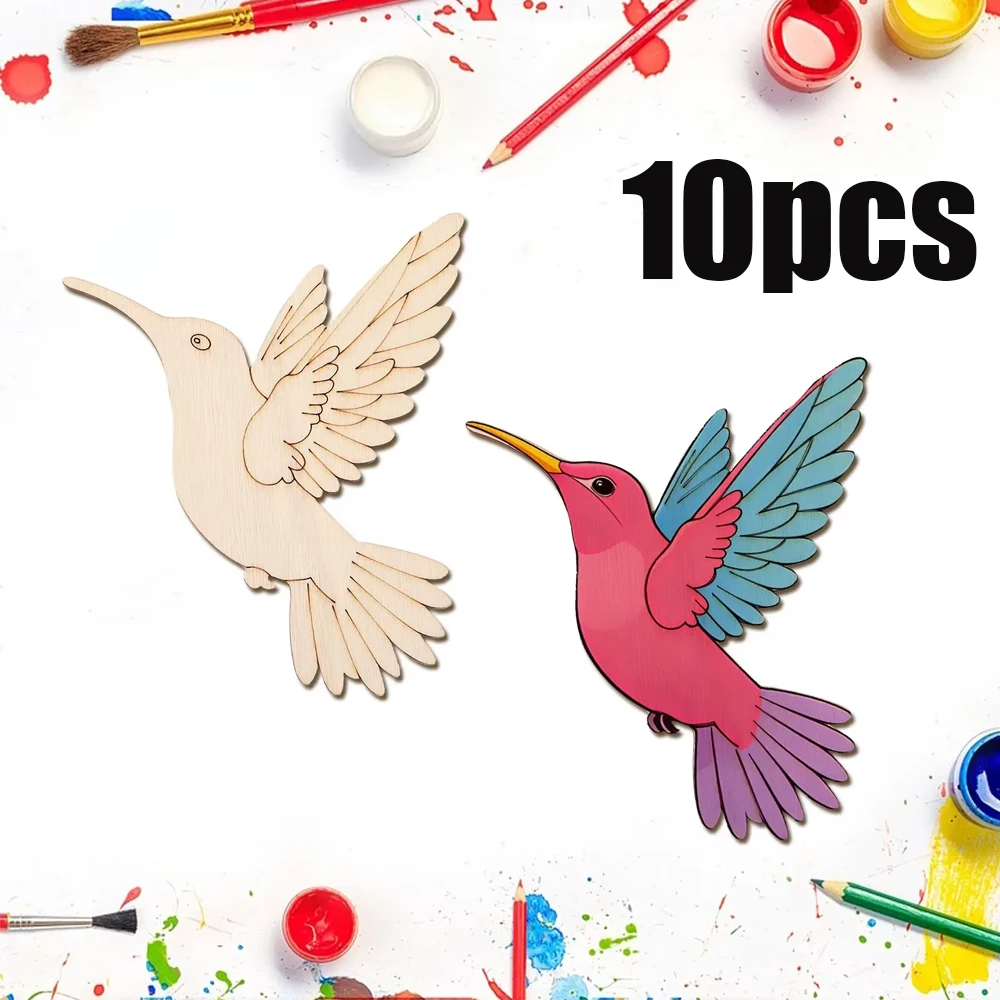 Set di 10 Animali in Legno Non Finito, Kit Artigianale per Decorazioni Sospese, Kit Fai-da-Te per Pittura Artistica e Decorazioni per Feste
