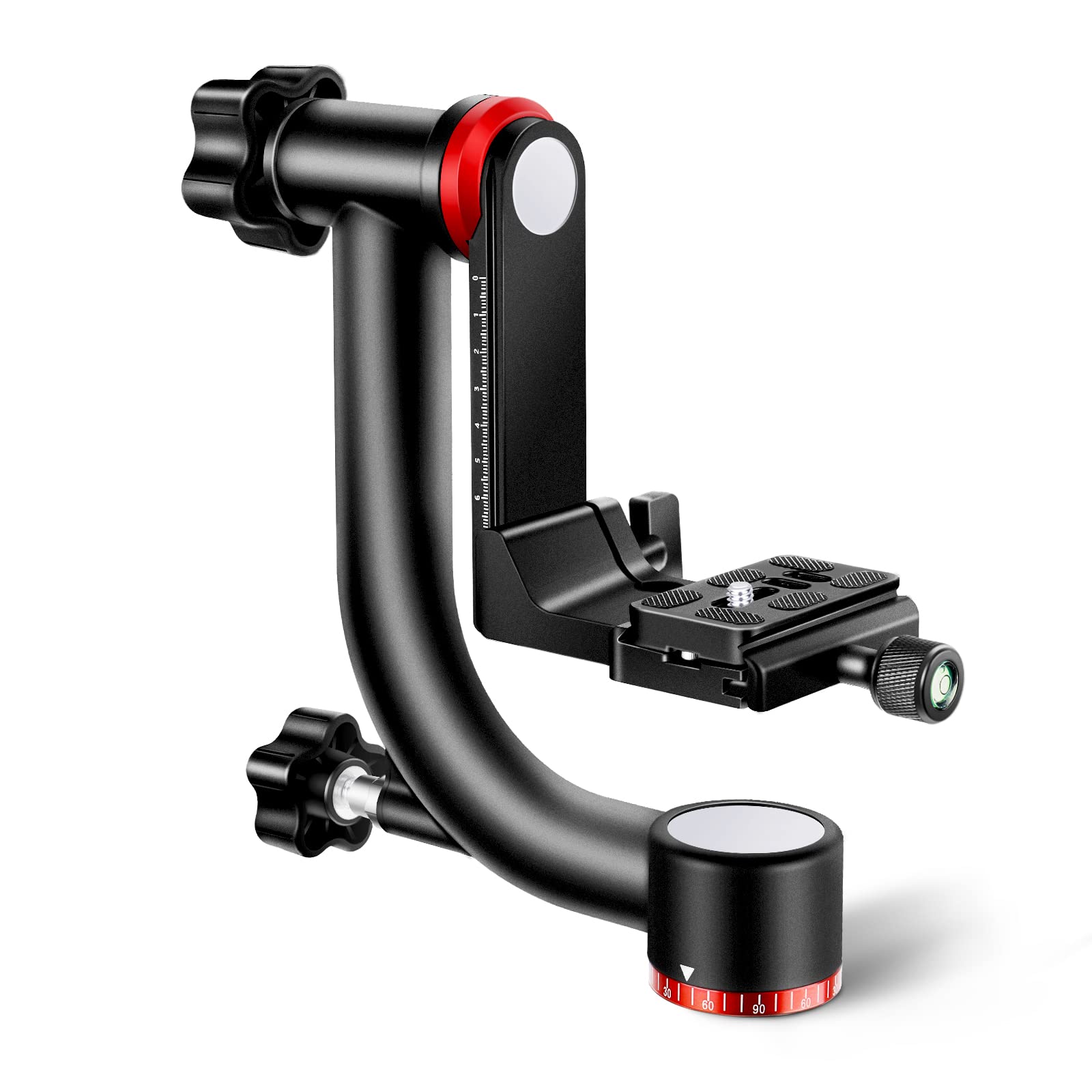 NEEWER Gimbal Treppiede Head Professionale Robusto Lega di Alluminio, GM101 | con Type Sgancio Rapido Piastra, Smoother 360° Panoramic Shooting, per DSLR Camera Fino a 30lb/13.6kg