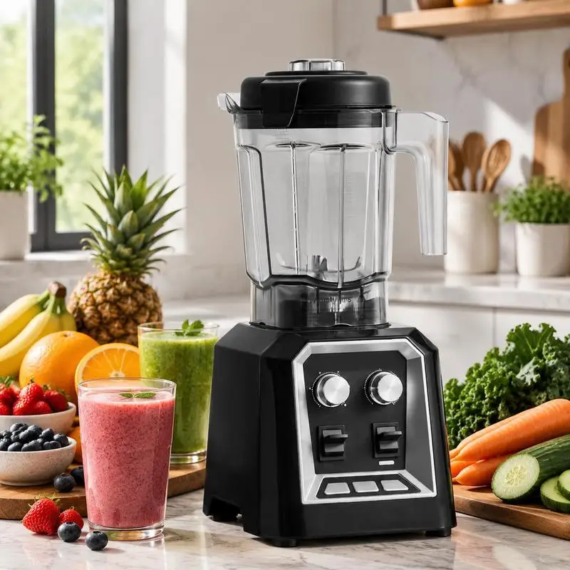 Impastatrice commerciale da 2200W con contenitore in plastica, mixer professionale ad alte prestazioni con 3 funzioni, per bevande congelate, frullati, smoothie e ghiaccio tritato…