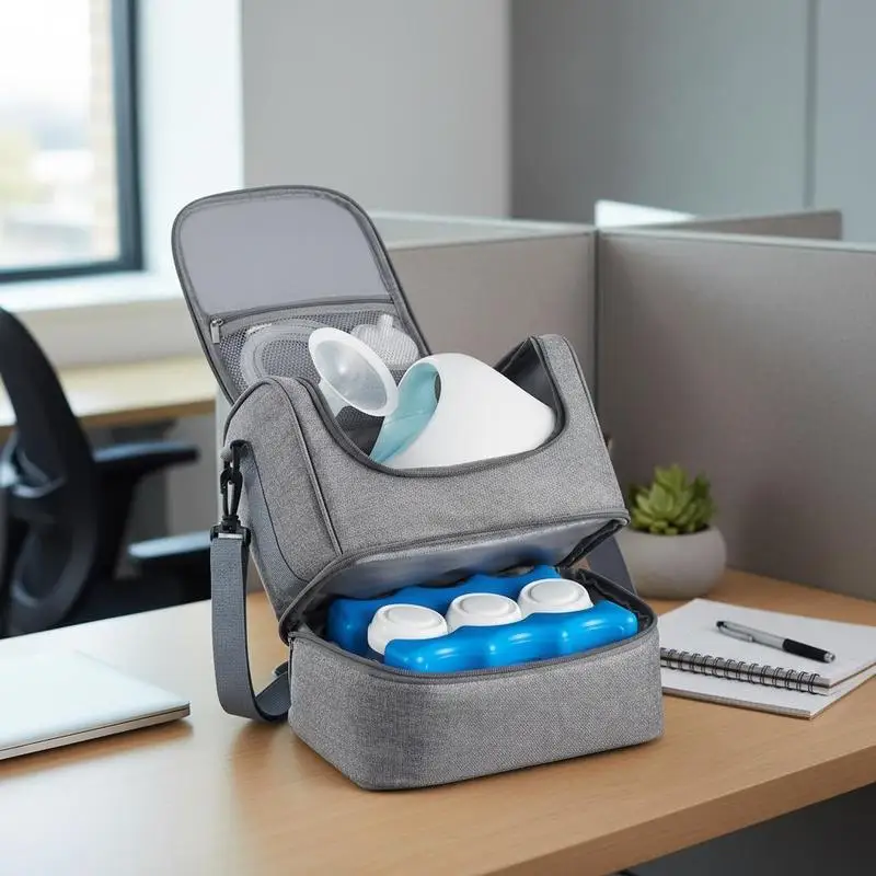 Borsa portatile per tiralatte 285x190x270 mm, custodia per tiralatte con elemento refrigerante, adatta per S1/S2, accessori per tiralatte e contenitori per latte materno, per lavo…