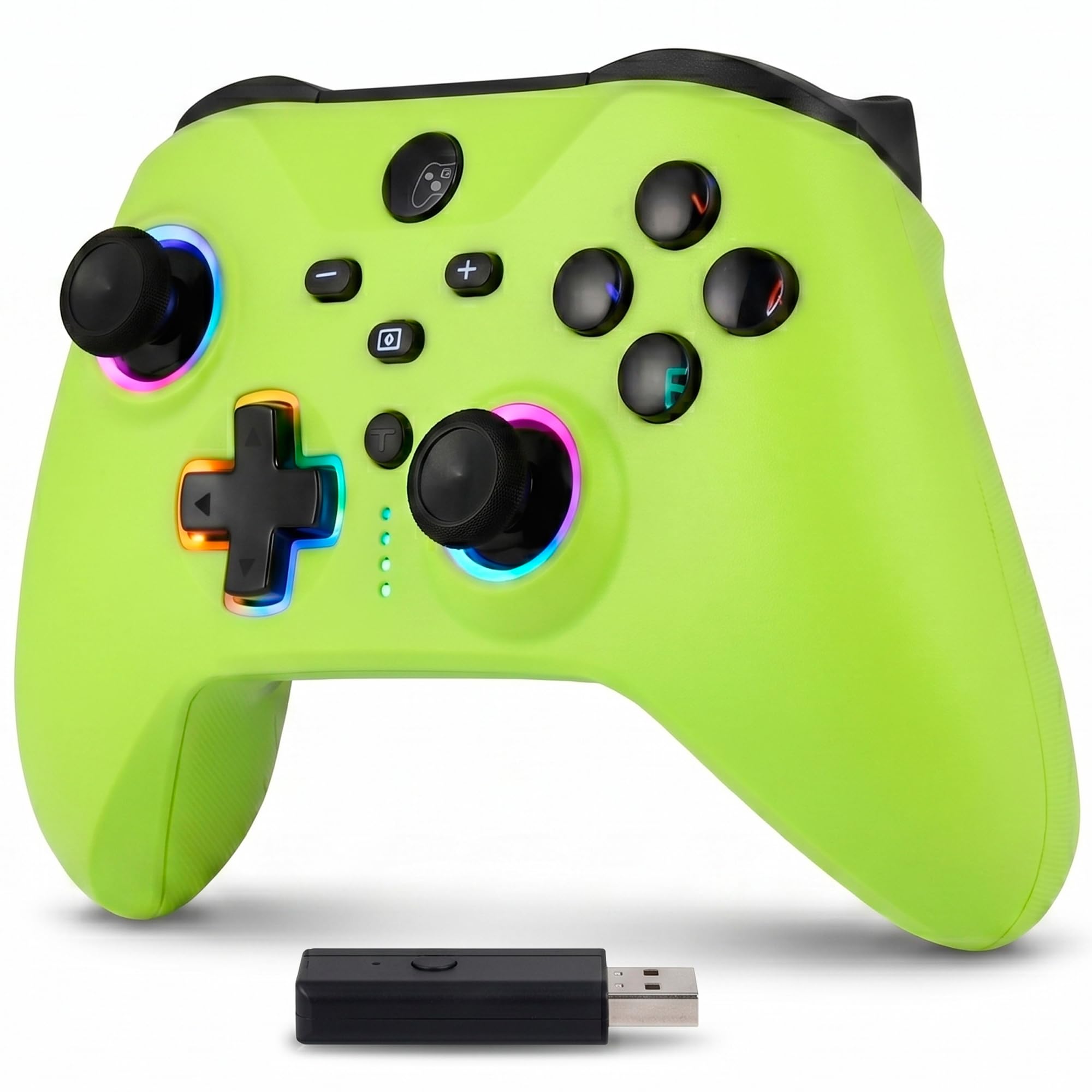 Altaudia Controller Wireless Bluetooth per PC - Compatibile con PC, Switch/Smartphone Android e iOS, Connessione USB, 2 Pulsanti Macro, Doppia Vibrazione, 6 Assi, Luci LED RGB, Co…
