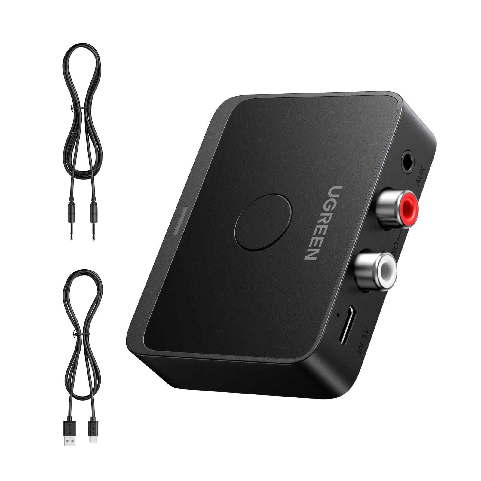 UGREEN LDAC Ricevitore Bluetooth 6.0 HiFi Audio Bluetooth Jack 2RCA Hi-Res | Bassa Latenza Wireless Compatibile con Telefono Tablet Altoparlante Amplificatore 10h di Autonomia