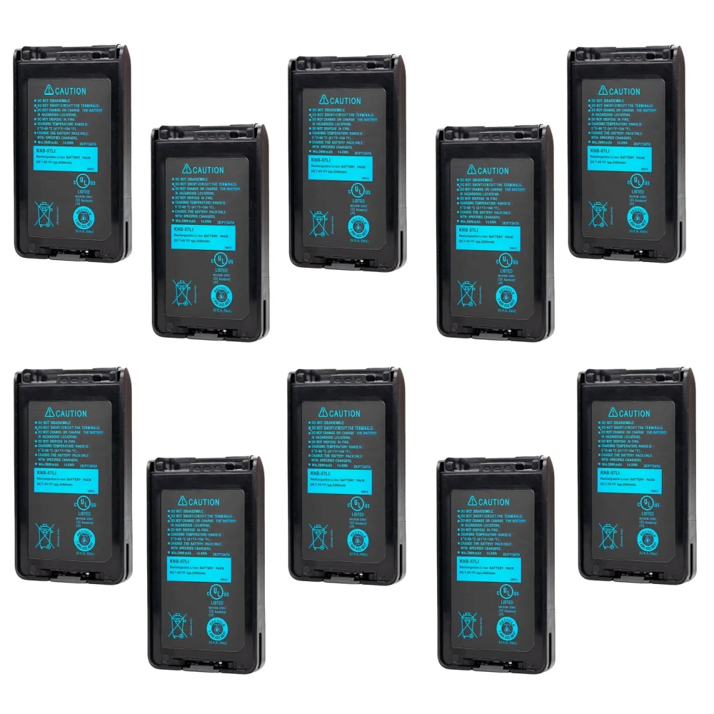 10PCS KNB-57L 2000mAh Batteria di ricambio per Kenwood NX-220 NX-320 TK-2140 TK-3160 TK-2170 TK-3140 KNB-55L KNB-35 Radio bidirezionale