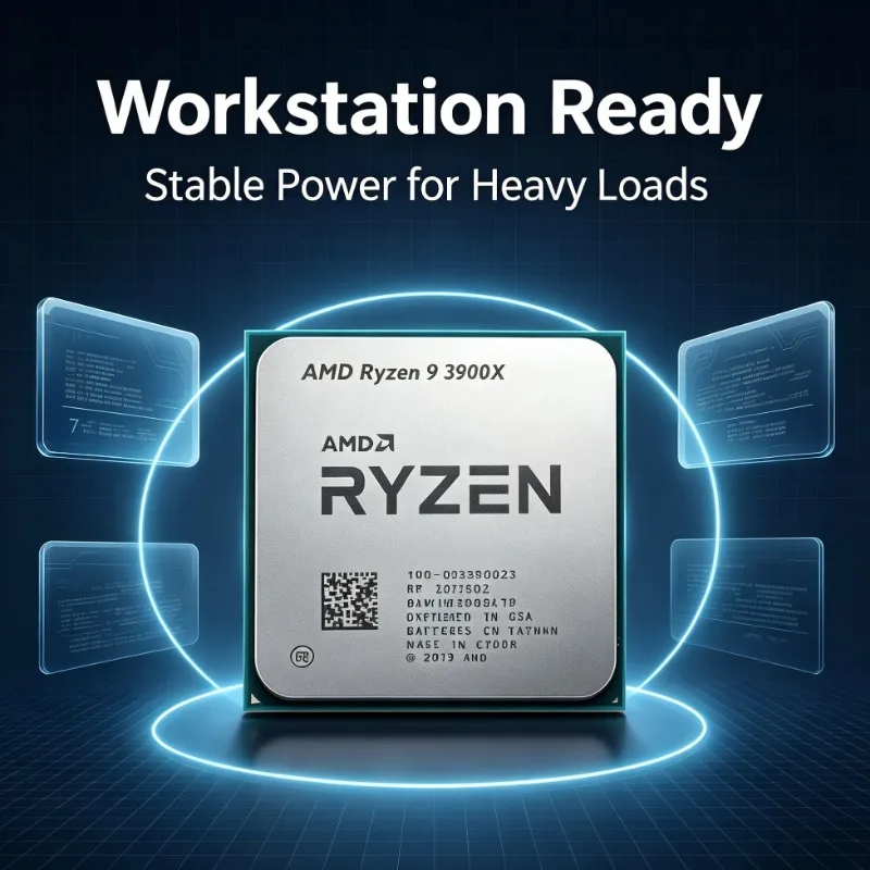 Processore AMD Ryzen 9 3900X Compatibile con Scheda Madre AM4, 12 Core 24 Thread Zen2, Versione Tray Senza Ventola