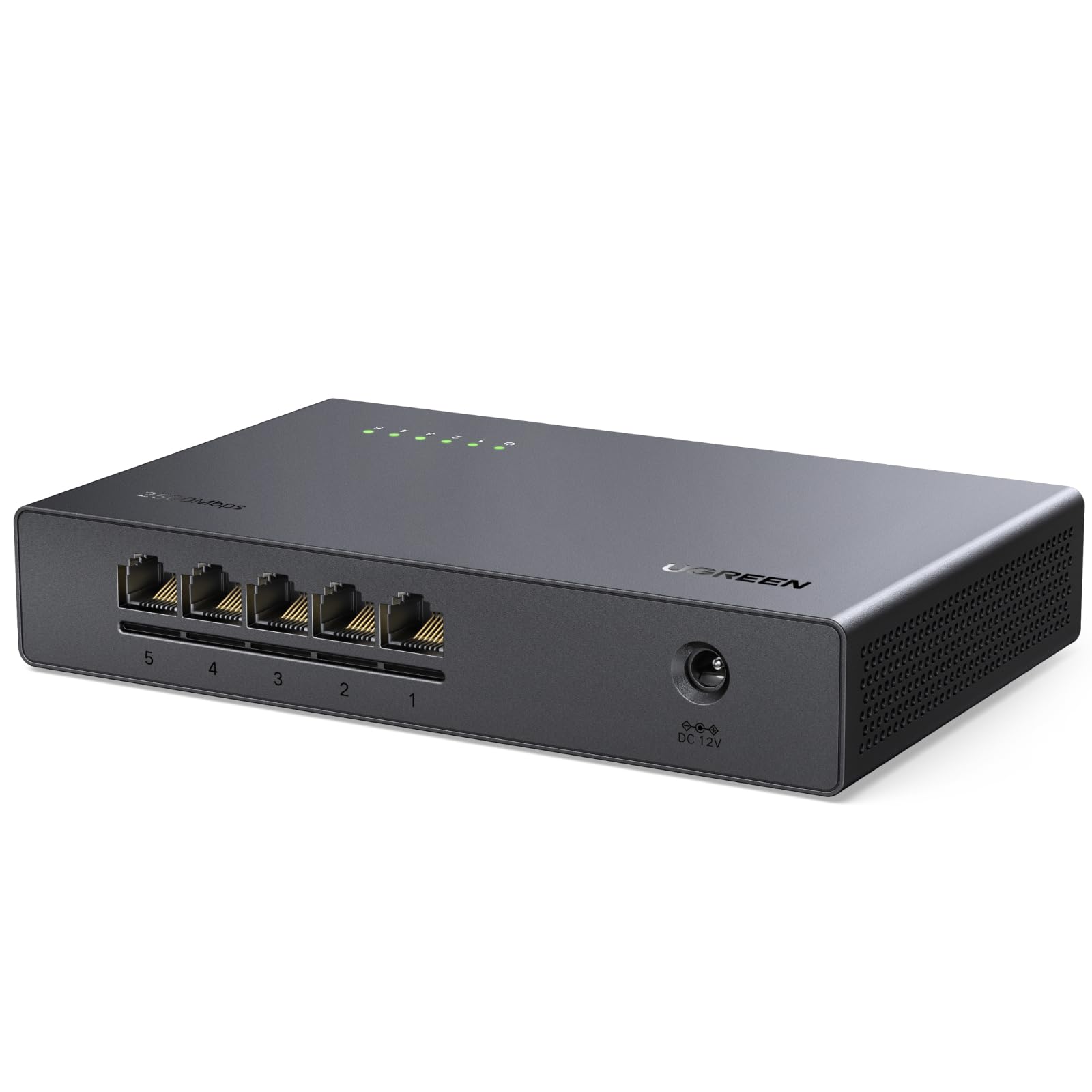 UGREEN Switch Ethernet 2.5G 5 Porte Hub RJ45 Plug Play 100/1000/2500Mbps | Supporto Duplex Non Gestito Silenzioso e Senza Ventola per PC NAS Server Router Monitor Console di Gioco…