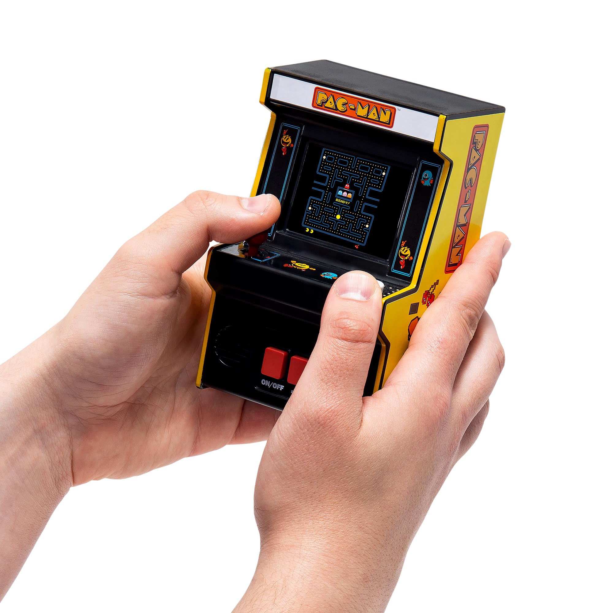 Macchina Arcade Mini Pac-Man™ di Basic Fun, Giocattolo Elettronico Retrò Classico con Nuovo Schermo a Colori TFT, Replica Autentica in Miniatura, Perfetto per Tutte le Età