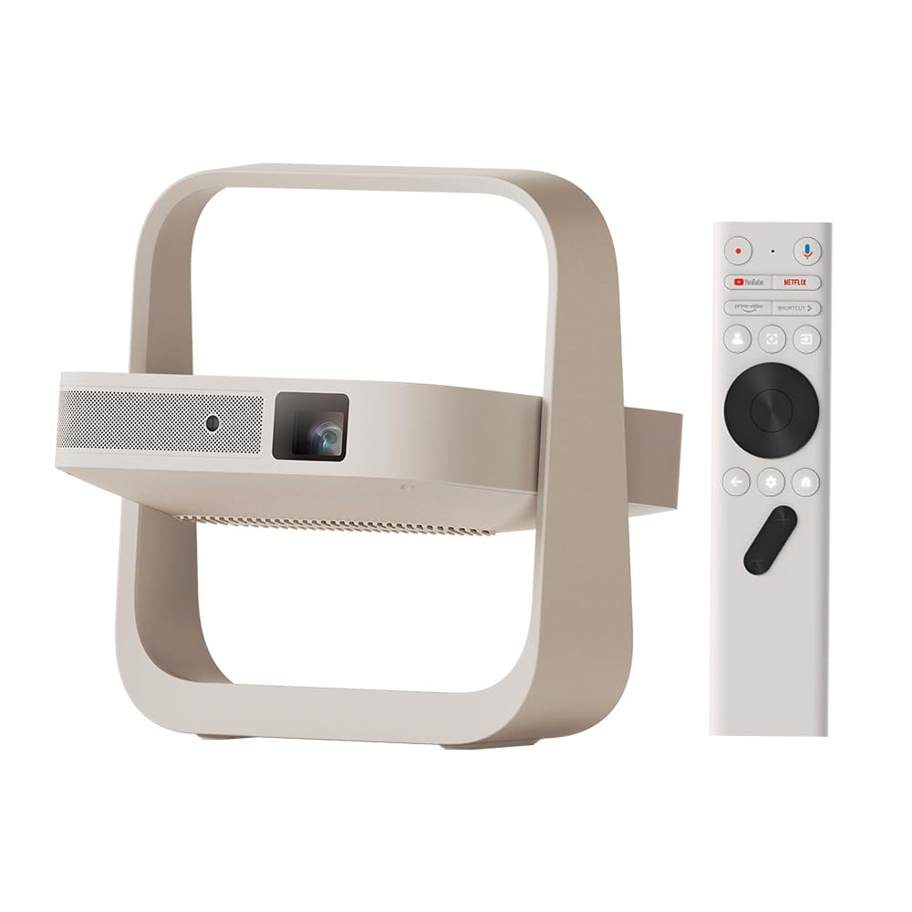 XGIMI Elfin Flip Plus Proiettore Portatile 1080P, 500 Lumen ISO | Google TV con Netflix con licenza, Supporto regolabile integrato, Design compatto, Adattamento automatico schermo