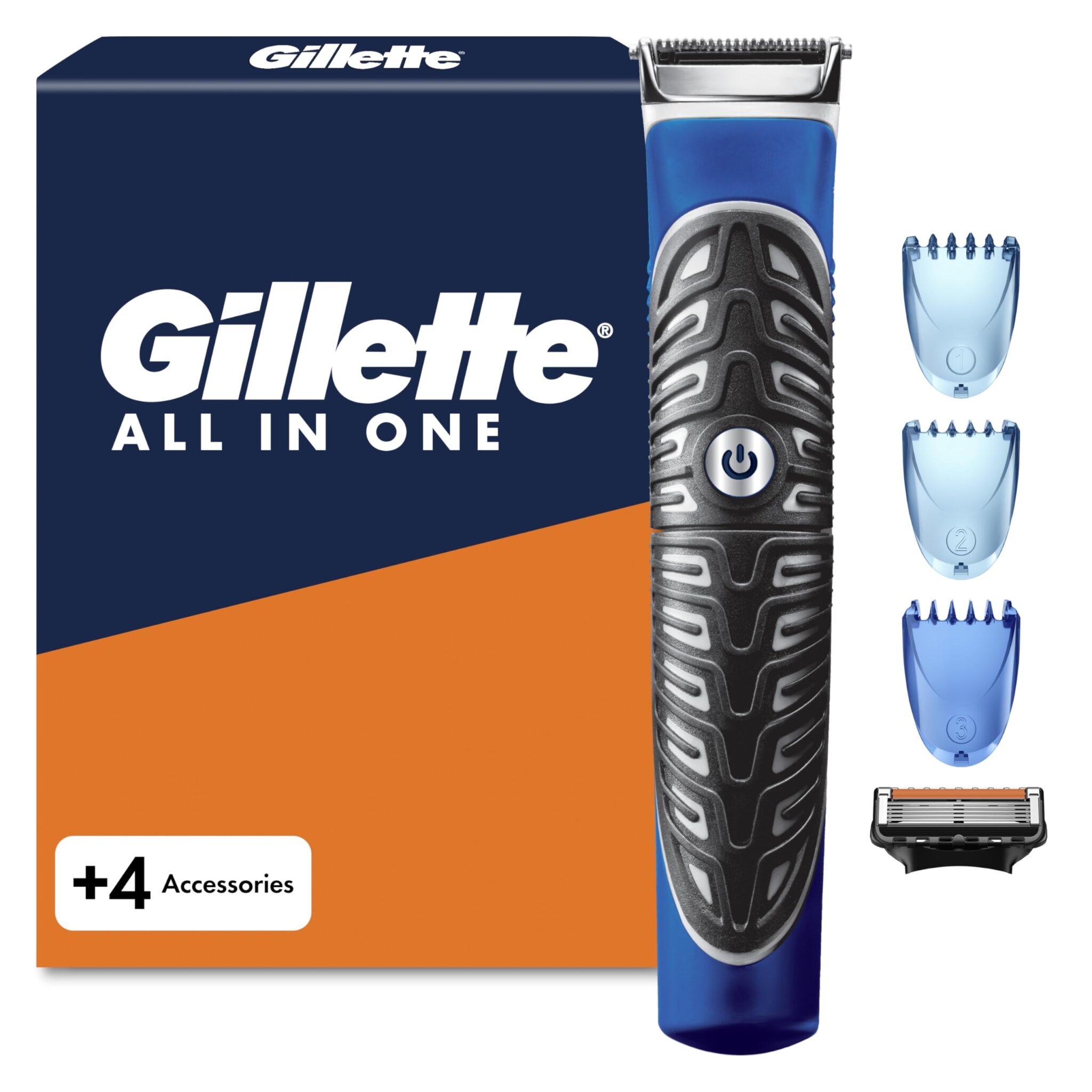 Gillette Styler Rasoio Elettrico Barba All-in-One, Rade, Regola, Rifinisce, Rasoio, Regolabarba con Tecnologia Braun e Impugnatura Easygrip per Un'incredibile Precisione e Comfort
