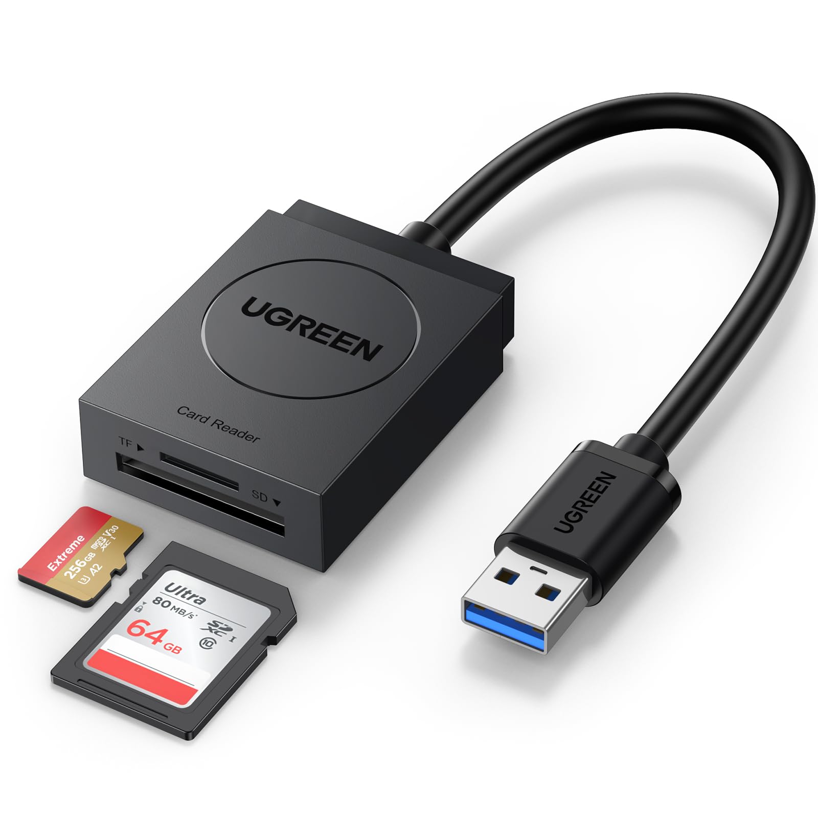 UGREEN USB 3.0 Lettore Schede SD Micro SD Adattatore di Memoria | 5Gbps OTG Card Reader Supporter TF SDHC SDXC Micro SDHC Compatibile con Windows, Mac OS X, Linux