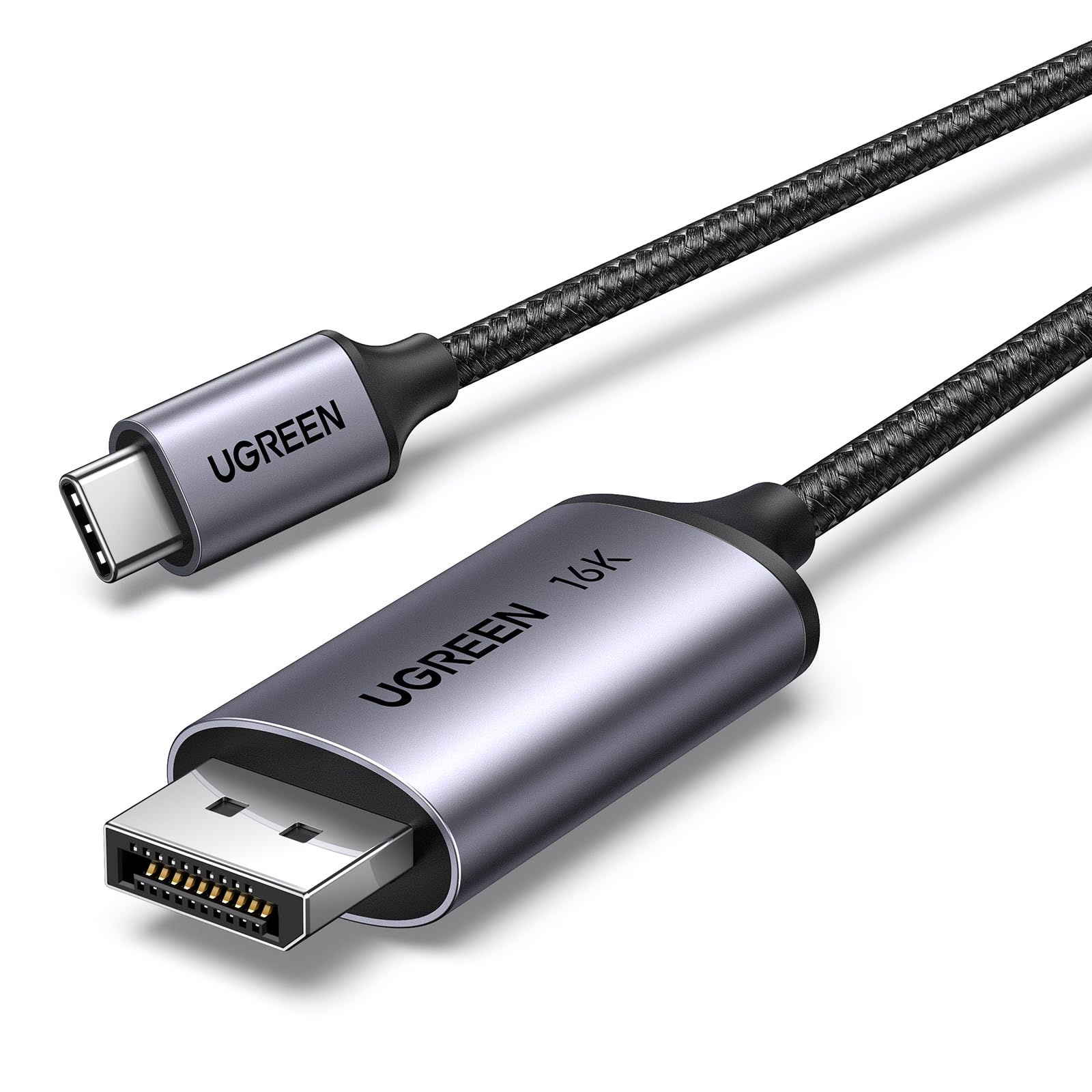 UGREEN Cavo USB C a DisplayPort 2.1 16K 30Hz Thunderbolt 4 3 DP 1M | 8K 60Hz 4K 240Hz HDR VRR Compatibile con iPhone 17 Pro Max Air MacBook iPad Pro Air M1 M2 Surface Pro 8 Galaxy…