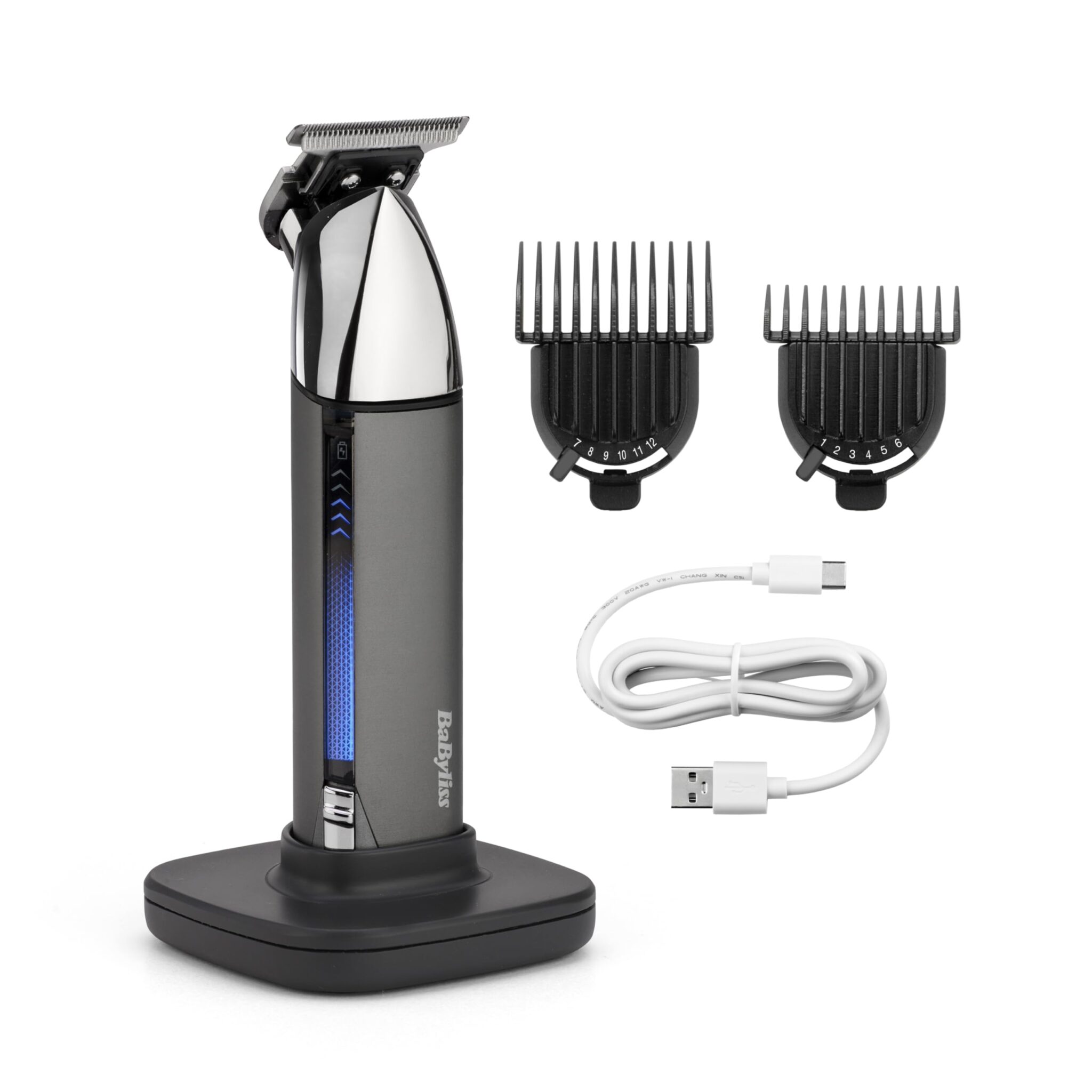 BaByliss Super-X Metal Regolabarba – Regolabarba professionale con lama a T Skeleton in acciaio giapponese, display digitale, batteria al litio, 5 ore di autonomia cordless, imper…