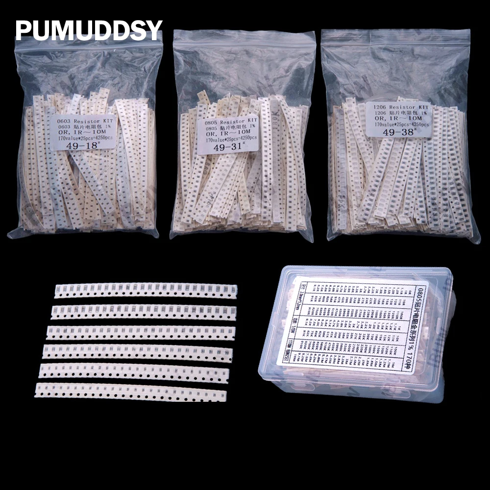 Resistenze SMD 170/146/60 Valori 4k 0603 0805 0402 1206 SOP 1% Ciascuno 50 Pezzi Ciascuno 25 Pezzi 5k 1k 2k 3k