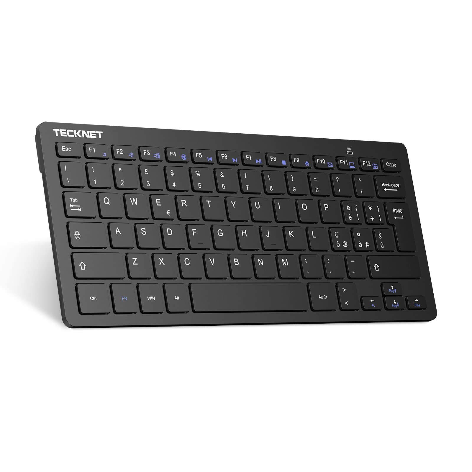 TECKNET Tastiera Wireless PC, Tastiera Senza Fili per PC Laptop Windows e Android, Durata della Batteria Molto Lunga, Layout Italiano QWERTY, Silenzioso e Ultra Sottile
