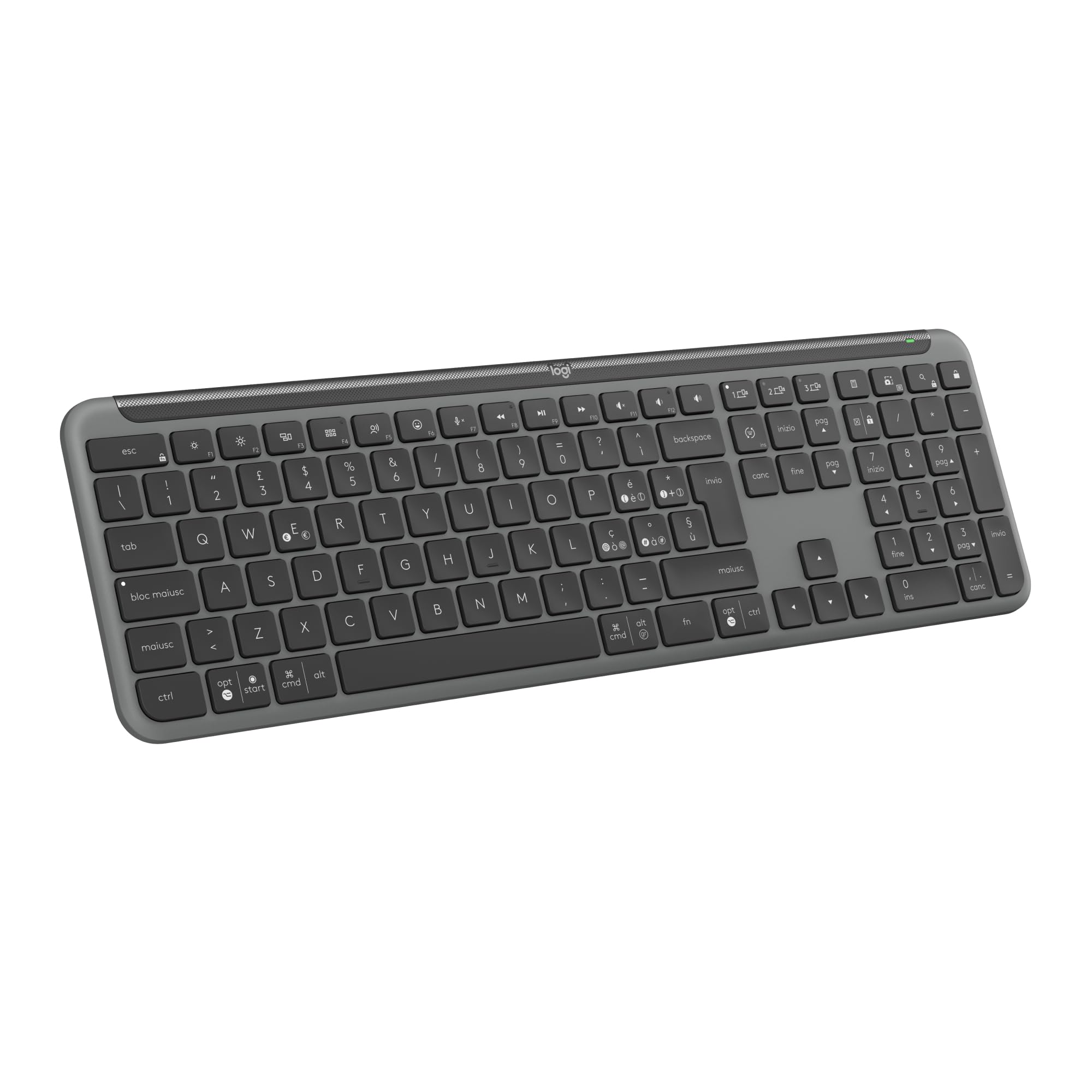 Logitech Signature Slim K950, tastiera wireless (Grafite) - ITA QWERTY | Design elegante, switch tra dispositivi, digitazione silenziosa, Bluetooth, Windows, Mac, Chrome