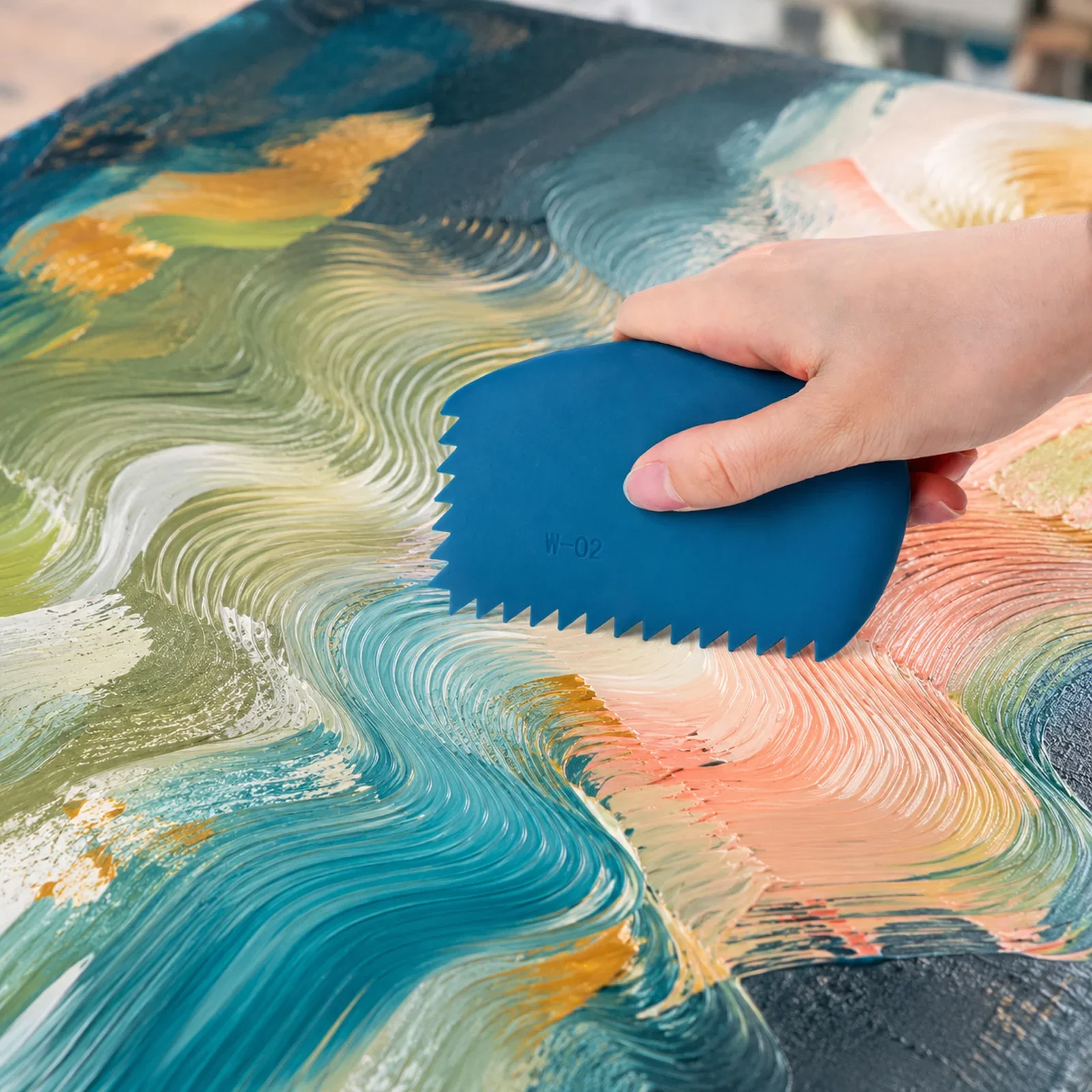Strumenti a cuneo in silicone flessibile per oli, acrilici, argille, encaustici, resistenti al calore, forniture artistiche per texturizzare e modulare i colori.