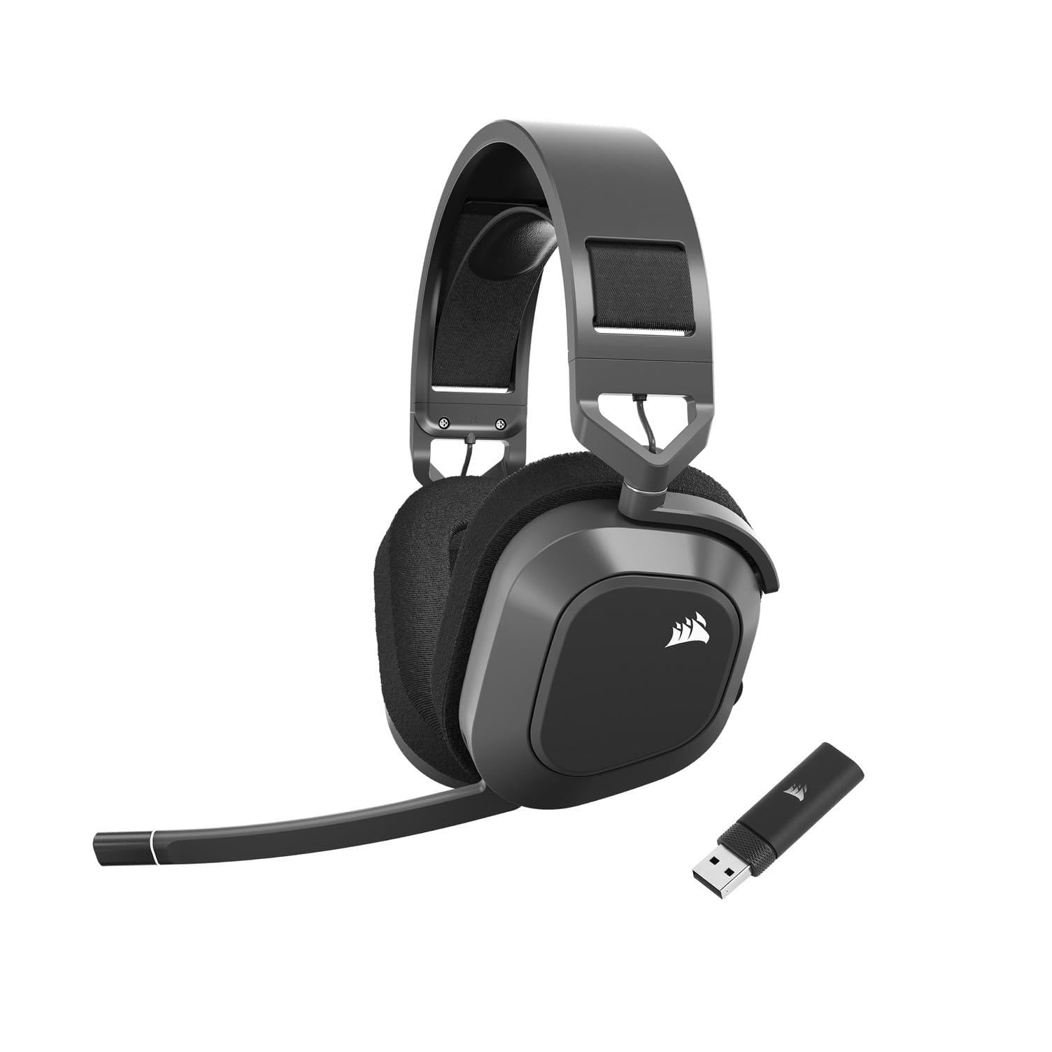Corsair HS80 MAX WIRELESS Cuffie da Gioco Multipiattaforma – Grigio Acciaio | Con Bluetooth, Dolby Atmos, Microfono di Qualità Broadcast, Compatibile iCUE, Xbox, PC, Mac, Mobile