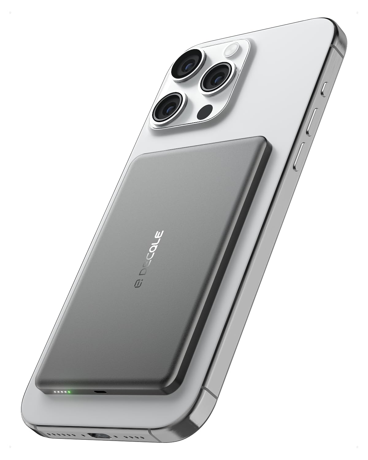 decqle “Air” Powerbank per MagSafe 5000mAh Ultra Sottile Batteria Integrata | Caricatore Portatile Wireless Magnetico con Cavo USB-C, Solo per iPhone serie Air/17/16/15/14/13/12 (…