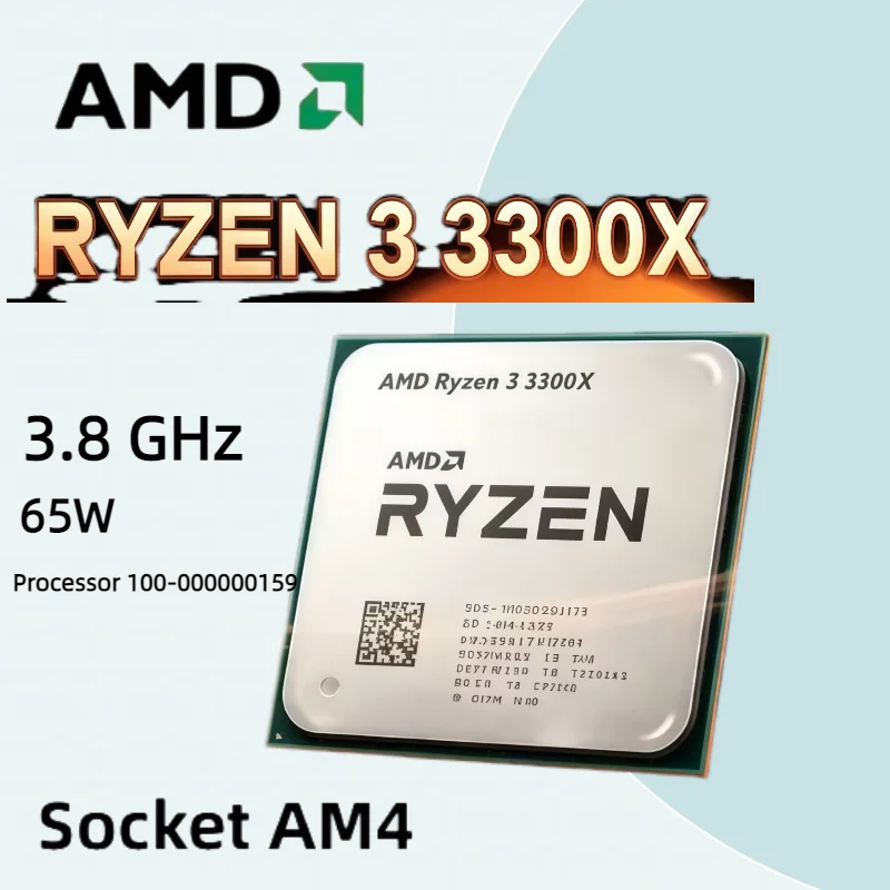 Processore AMD Ryzen 3 3300X R3 3300X Quad-Core a Otto Thread 3.8 GHz 65W CPU L3=16M Socket AM4 65W