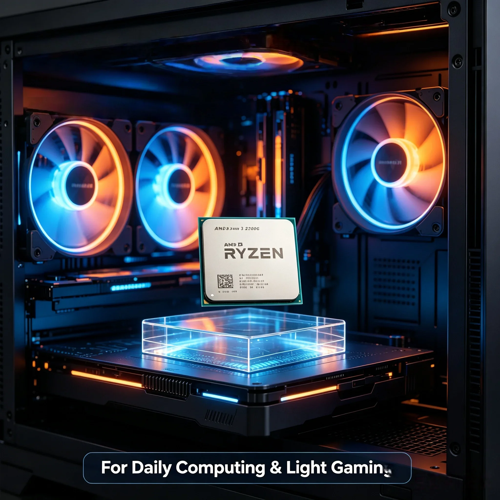 Processore AM4 AMD R3 2200G PRO 2200G con Grafica Integrata Vega 8, TDP 65W, Quad Core per Mini ITX HTPC e Workstation da Ufficio