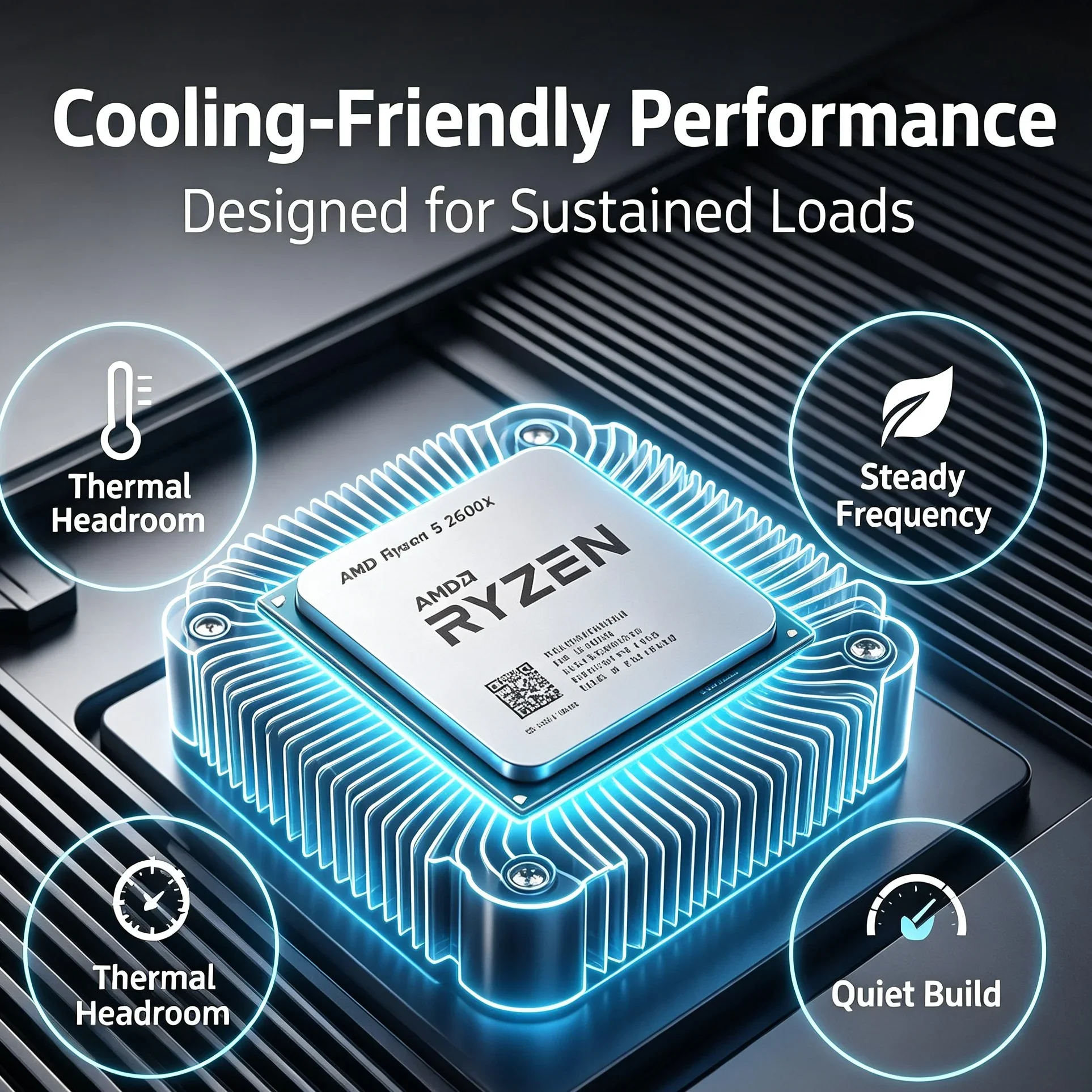 Processore AMD R5 2600X 6 Core 12 Thread Socket AM4 95W (Tray) Smontato per Desktop