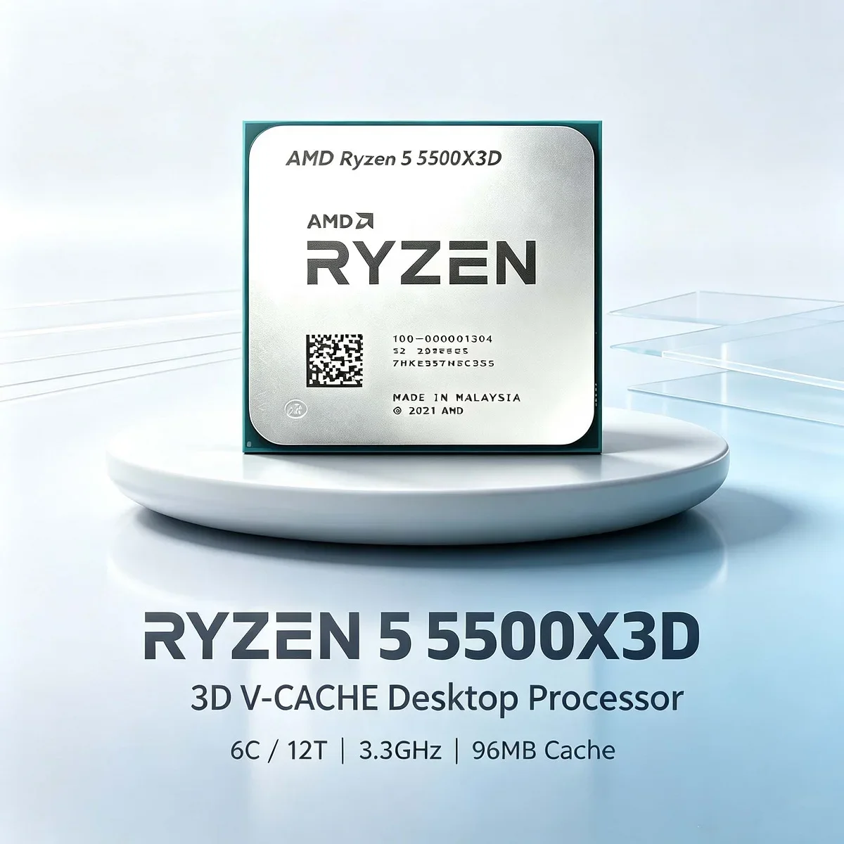 Processore AMD Ryzen 5 5500X3D R5 5500X3D per Gaming Desktop, 3.0GHz, 6-Core, 12-Thread, AM4, 7NM
