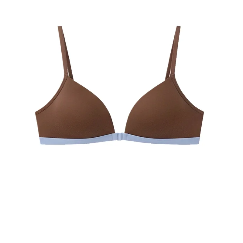 Nuovo Reggiseno a Triangolo con Chiusura Frontale per Donne, Stampa Leopardata, Push-Up, Supporto, Schiena Bella, Intimo Morbido per Uso Quotidiano e Appuntamenti