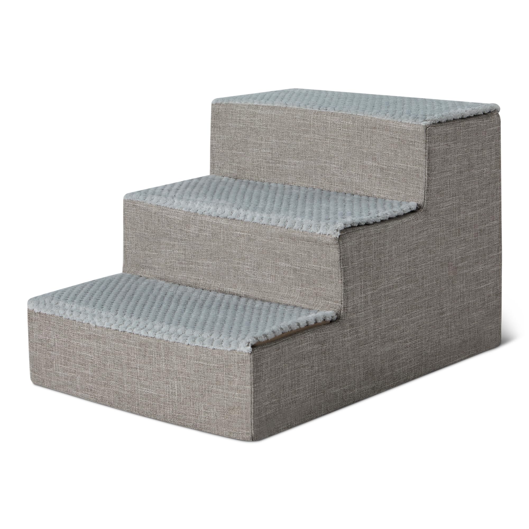 Amazon Basics - Scaletta per Cani da 35,1cm, Scaletta a 3 Gradini per Letto e Divano, Scala con Base Antiscivolo da Interno per Cani e Gatti, Grigio