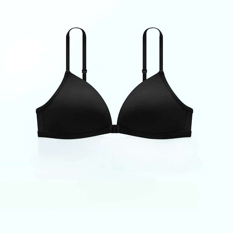 Reggiseno a triangolo con stampa leopardata chic per donna, chiusura frontale, supporto push-up, design elegante con schiena scoperta, confortevole per appuntamenti e uso quotidia…