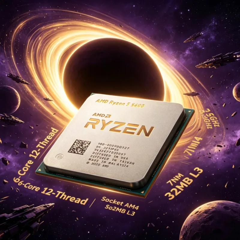 Processore Ryzen 5 5600 6-Core 12-Thread 7nm CPU 32MB Cache L3 Socket AM4 Zen3 per PC Gaming