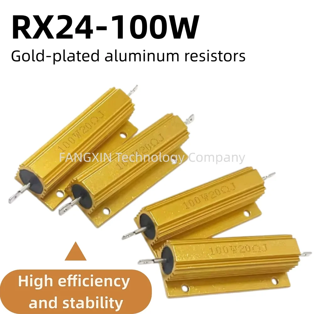 Resistore a Filo Avvolto in Alluminio da 100W con Scocca Metallica 0.01R 0.05 0.22R 0.2 0.1R 0.25 0.3 0.33 0.4 0.47 0.5 0.6 0.68 510R Ohm