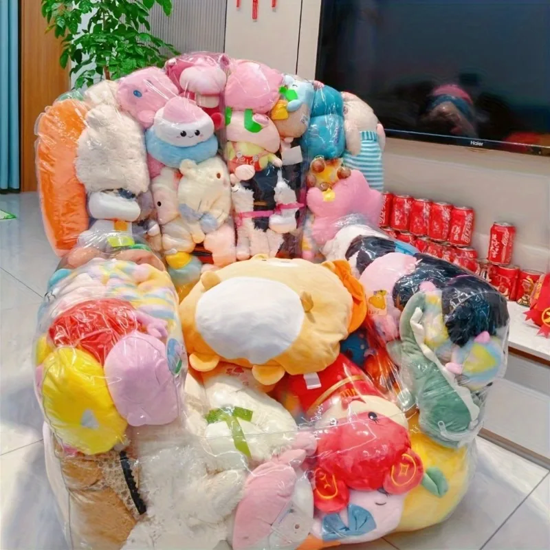 Organizzatore per Giocattoli in PVC Trasparente di Grande Capacità con Doppia Cerniera per Facile Pulizia e Conservazione di Peluche e Bambole Salvaspazio