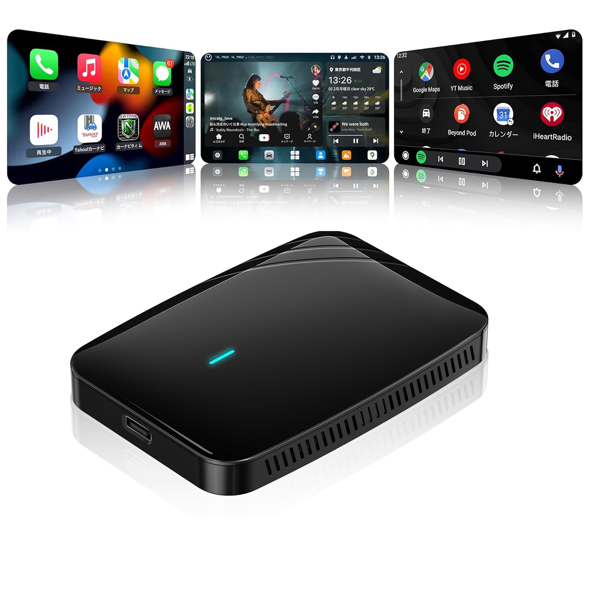Adattatore CarPlay Wireless, AI Box Android Auto per YouTube/Netflix，4+32GB | Sistema Android completo,DriveChat AI, Dual-WiFi, Serratura Bluetooth, OTA, Solo per auto con CarPlay…