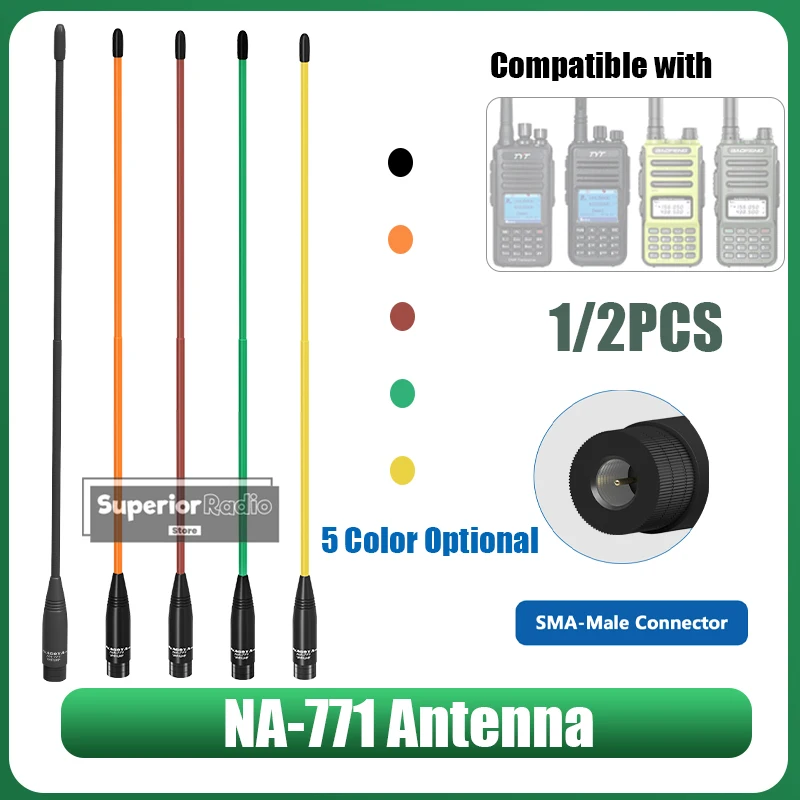 100% originale NAGOYA NA-771 Antenna flessibile morbida SMA-maschio VHF UHF 144/430 MHz 5 colori per MD-UV390 Plus UV-3R Accessori radio