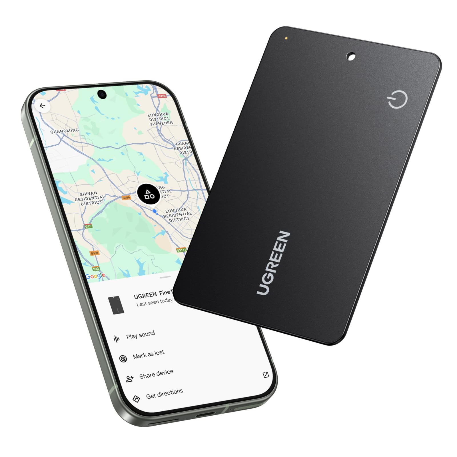 UGREEN FineTrack Slim G Smart Finder Solo Android 1.7mm | 5 Anni Batteria, Impermeabile IP68, Tracker Compatibile con Google Find Hub, per Portafoglio Chiavi Bagaglio Valigia