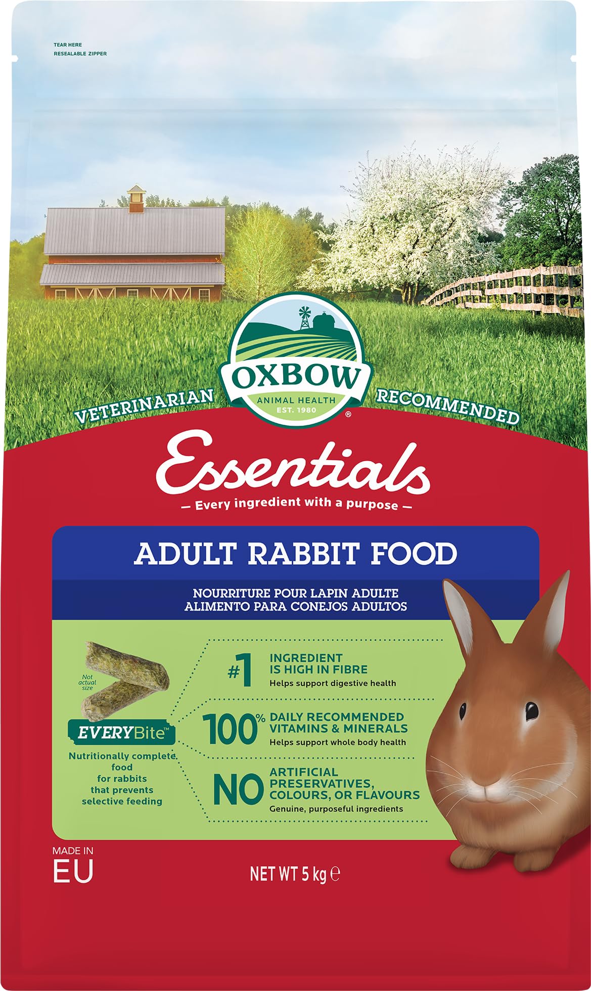 Oxbow Essentials Cibo per Conigli Adulti - 5 kg