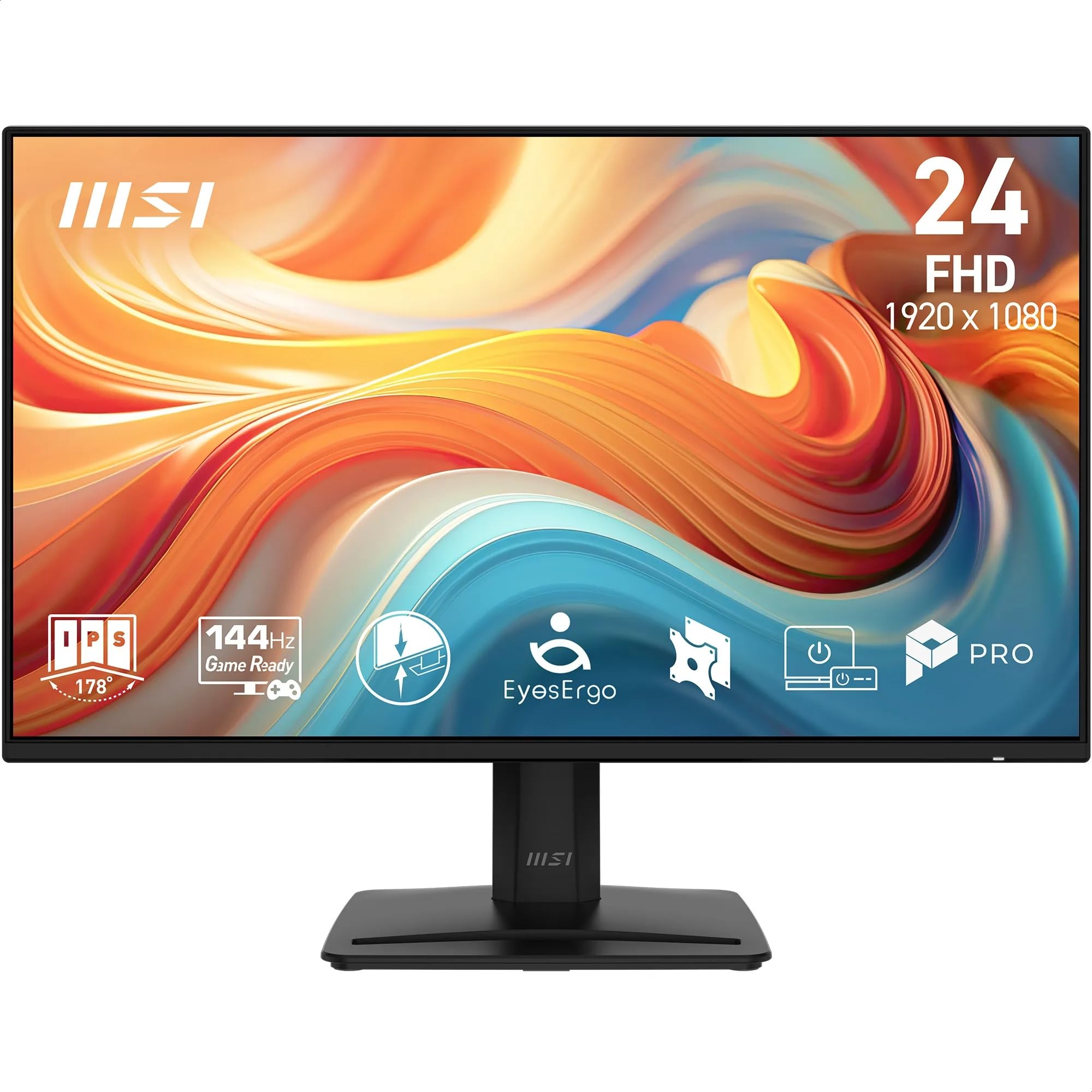 msi PRO MP243 E14 – Monitor 24" FHD (1920×1080) IPS, 144 Hz, 1 ms, HDR Ready, Adaptive-Sync, Eye Care, Altoparlanti Integrati, HDMI 1.4b, DisplayPort 1.2a, Frameless, Regolabile i…