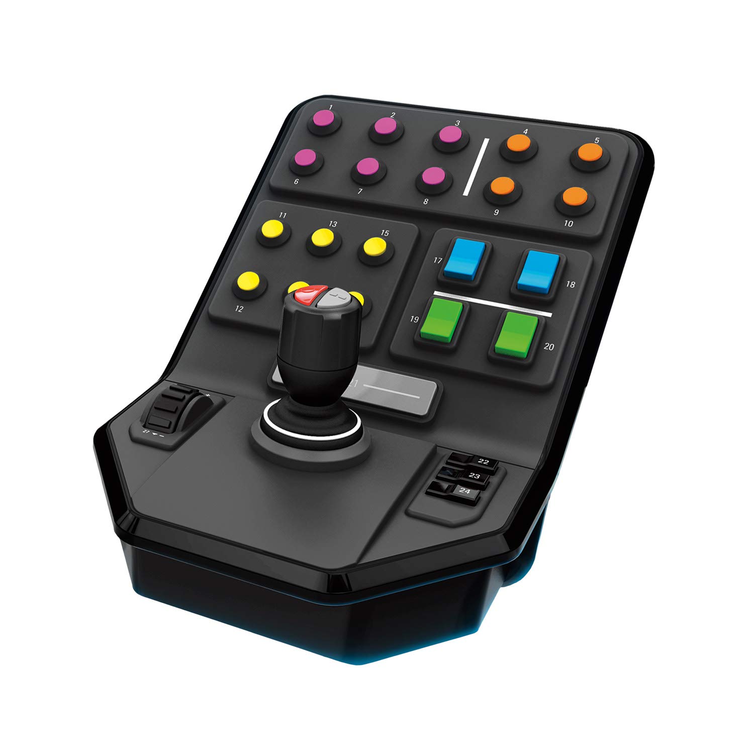 Logitech G Saitek Farm Sim Panel Controller | Pannello Controllo Laterale Macchinari Agricoli, 25 Pulsanti, Pilota Automatico, Joystick, USB, PC/Mac - Nero