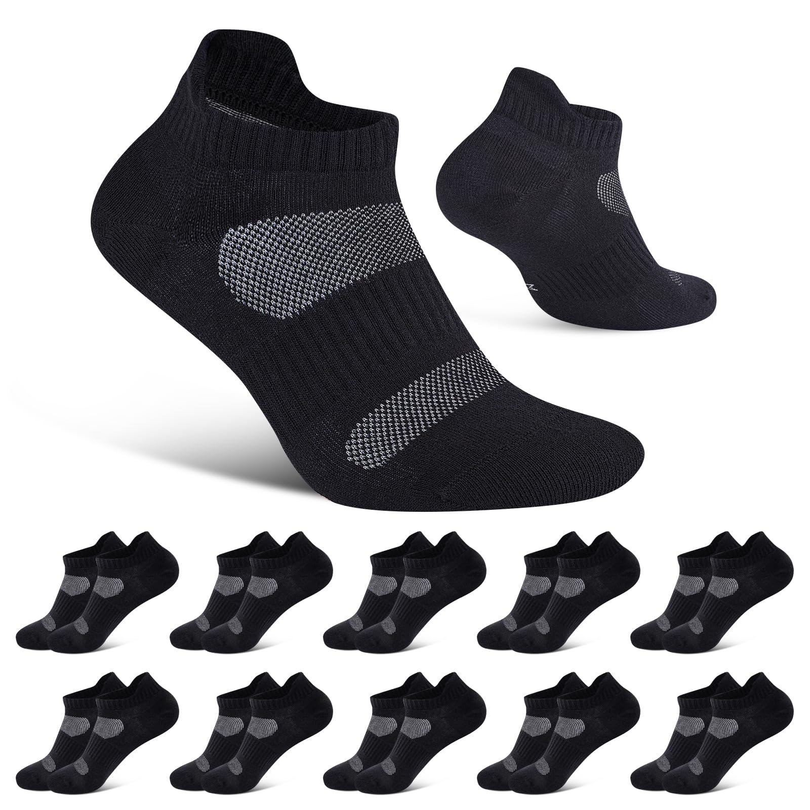 Niorasen Calzini Uomo 10 Pares, Calze Uomo Traspirante, Calze Corte Uomo Cotone Estive, Calzini per Lavoro, Passeggiate, Casual